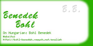 benedek bohl business card